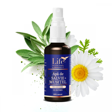 Cosmetice și frumusețe - Apă de Salvie și Mușețel 100ml, Bionovativ
