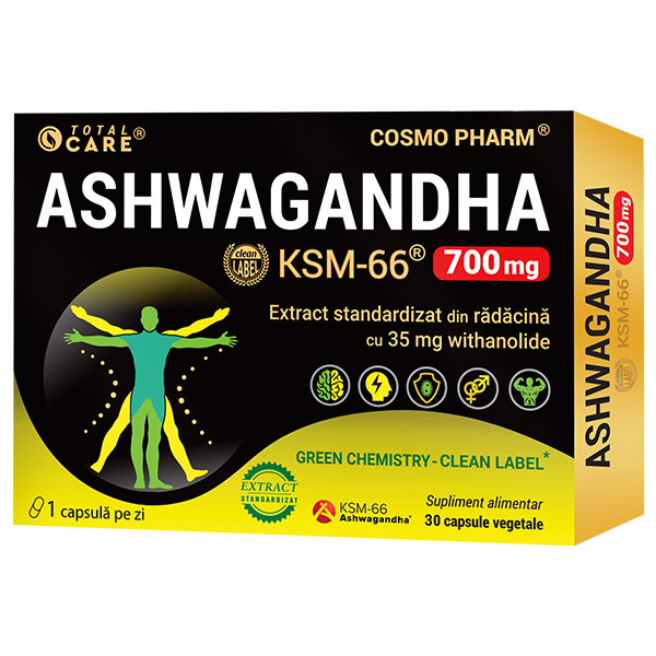 Reglarea greutății - Ashwagandha KSM 66, 700mg, 30 capsule, CosmoPharm