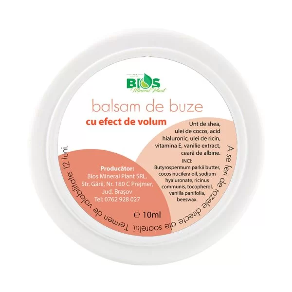 BIOS Mineral Plant - Balsam de buze cu efect de volum, 10ml, BIOS Mineral Plant