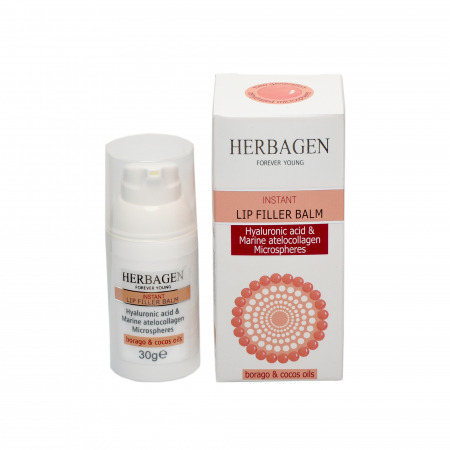 Herbagen - Balsam de buze filler instant cu microsfere de acid hialuronic, 30g, Herbagen