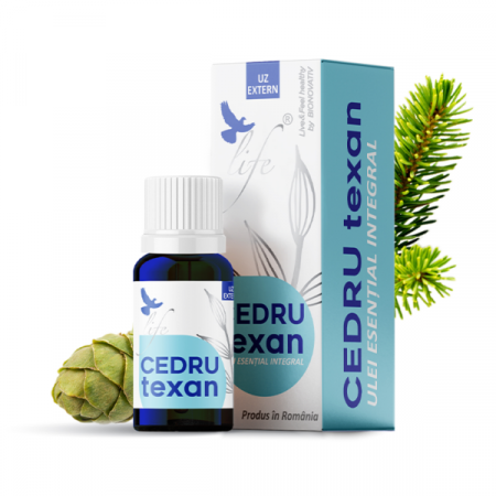 Uleiuri si solutii uz extern, aromoterapie - Cedru Texan ulei esential integral 10ml uz extern, Bionovativ