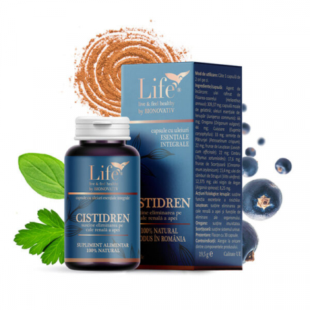 Sănătate uro-renală - Cistidren 30 capsule cu uleiuri esentiale, Bionovativ