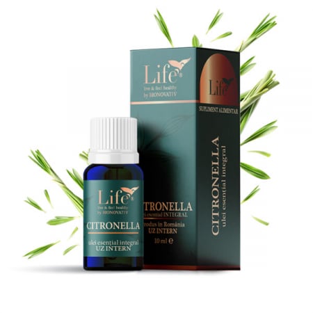 Simple - Citronella ulei esential integral 10ml, uz intern, Bionovativ