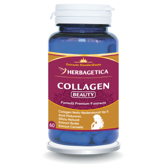 Păr, piele și unghii - Collagen Beauty 60 capsule, Herbagetica