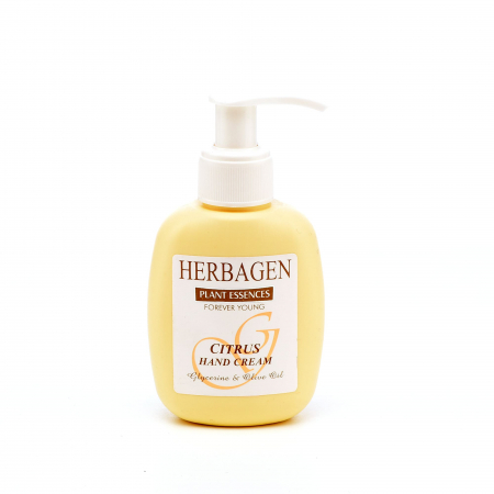 Herbagen - Cremă de mâini cu citrice, glicerină și ulei de măsline, 100g, Herbagen