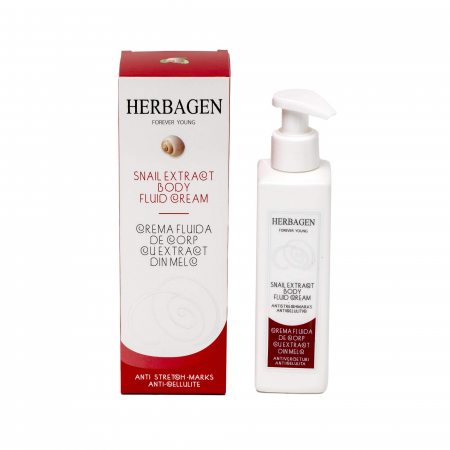 Herbagen - Cremă fluidă de corp cu extract de melc, 200g, Herbagen