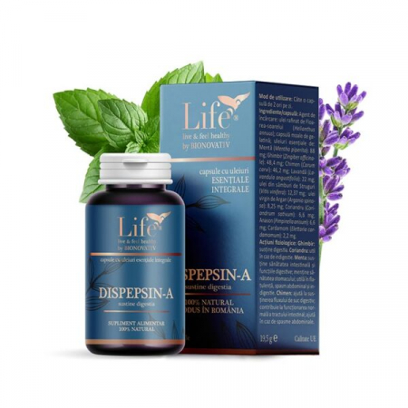 Sănătatea stomacului - DISPEPSIN-A 30 capsule cu ulei esential, Bionovativ