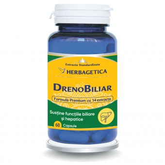 Detoxifiere - Drenobiliar 60 capsule, Herbagetica