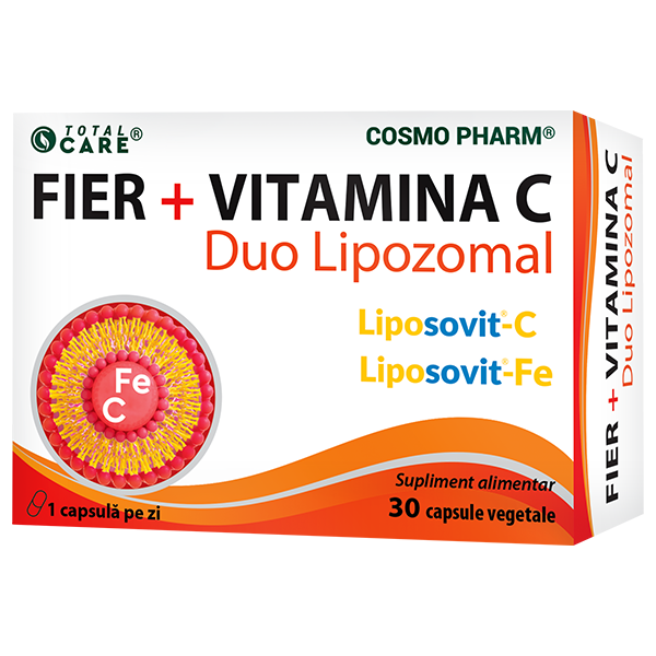 Lipozomale - Fier + Vitamina C Duo Lipozomal, 30 capsule, Cosmopharm