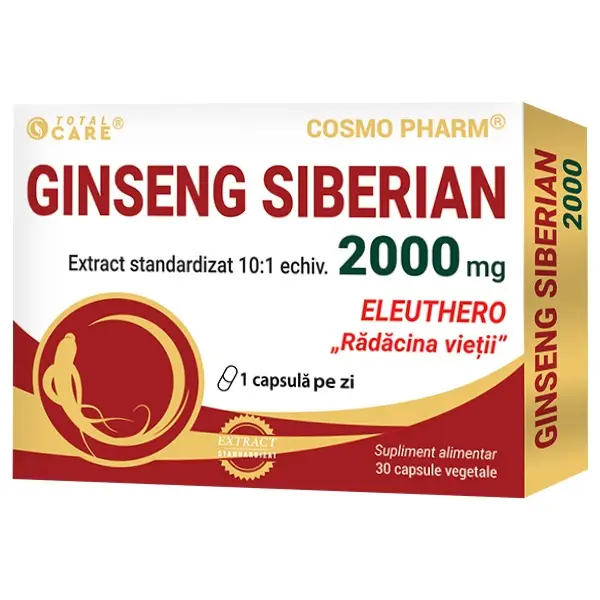 Fertilitate - Ginseng Siberian 2000mg, 30 capsule, Cosmopharm