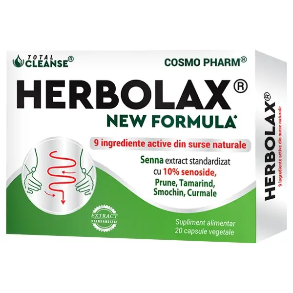 Sănătatea intestinelor - Herbolax New Formula 20 capsule, Cosmopharm