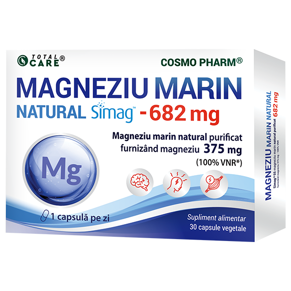 Energie, vitalitate - Magneziu marin natural Simag 30 capsule, Cosmopharm