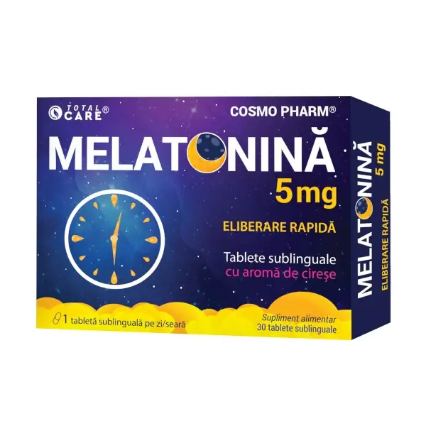 Cosmopharm - Melatonina Fast Release 5mg, 30 tablete sublinguale, Cosmopharm