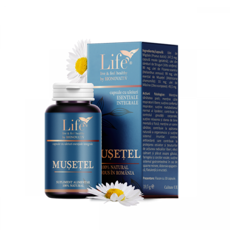 Păr, piele și unghii - Mușețel 30 capsule cu ulei esential, Bionovativ
