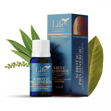 Sistem respirator - N-BIOT1C Pro-Sinergic, combinatie de uleiuri esentiale integrale 10ml uz intern, Bionovativ
