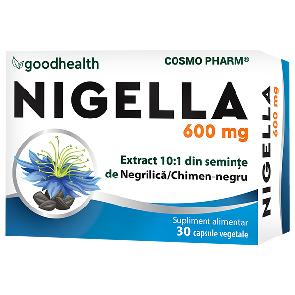 Digestie sănătoasă - Nigella 600mg extract din seminte de negrilica/chimen negru, 30 capsule, Cosmopharm
