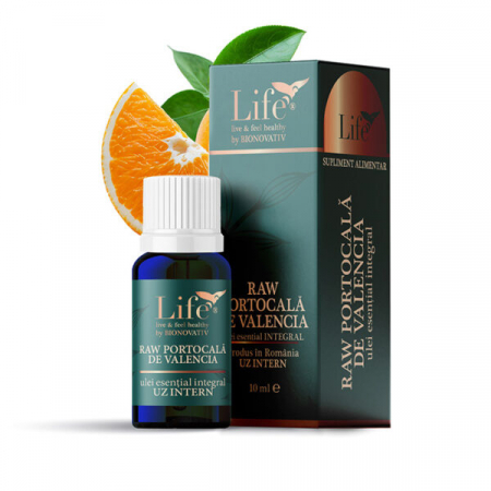 Simple - Raw Portocala de Valencia ulei esential integral 10ml uz intern, Bionovativ