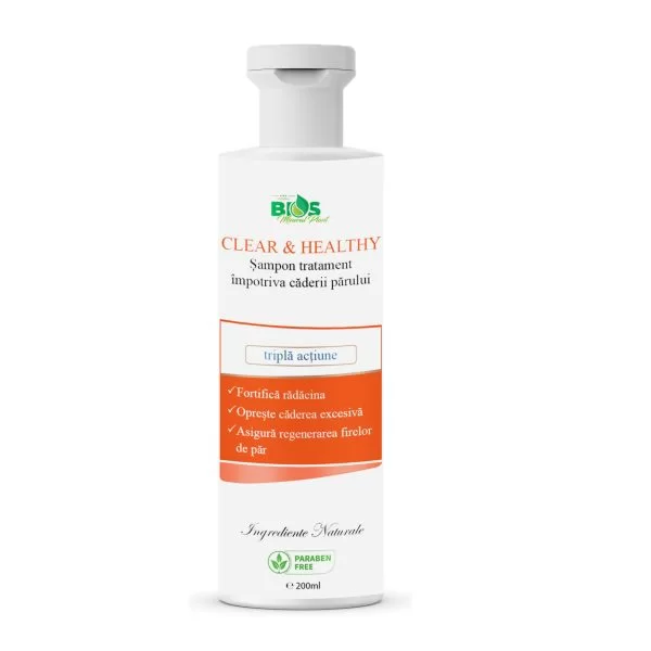 Tratamente păr - Șampon tratament împotriva căderii părului Clear and Healthy, 200ml, BIOS Mineral Plant