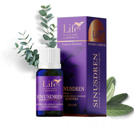 Sistem respirator - Sinusdren, combinatie de uleiuri esentiale 10ml uz intern, Bionovativ