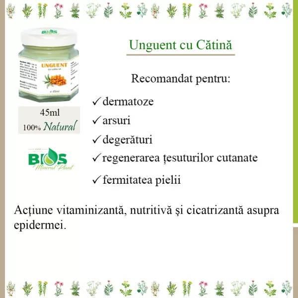 Unguent cu cătină, 100% natural, 45ml, BIOS Mineral Plant [2]