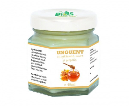 Unguente - Unguent cu gălbenele, miere si propolis, 100% natural, 45ml, BIOS Mineral Plant