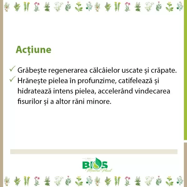 Unguent pentru călcâie cu fisuri superficiale, 100% natural, 45ml, BIOS Mineral Plant [2]