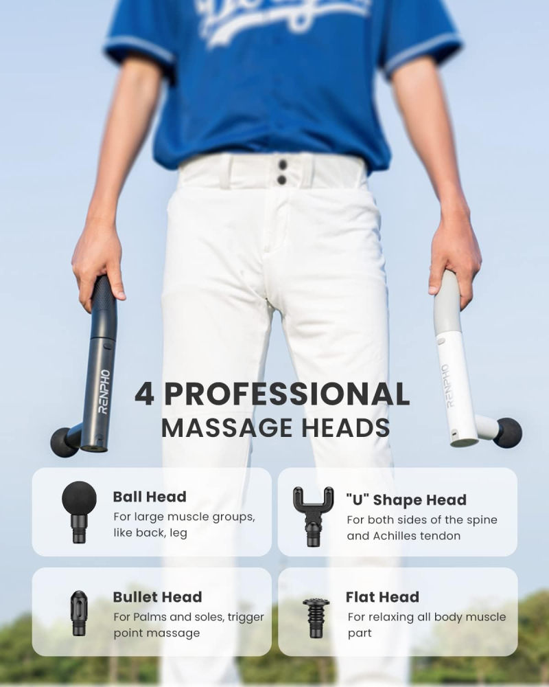 Aparat de masaj Gun Renpho Extend C004, 4capete, 4 viteze, brat de extensie [6]