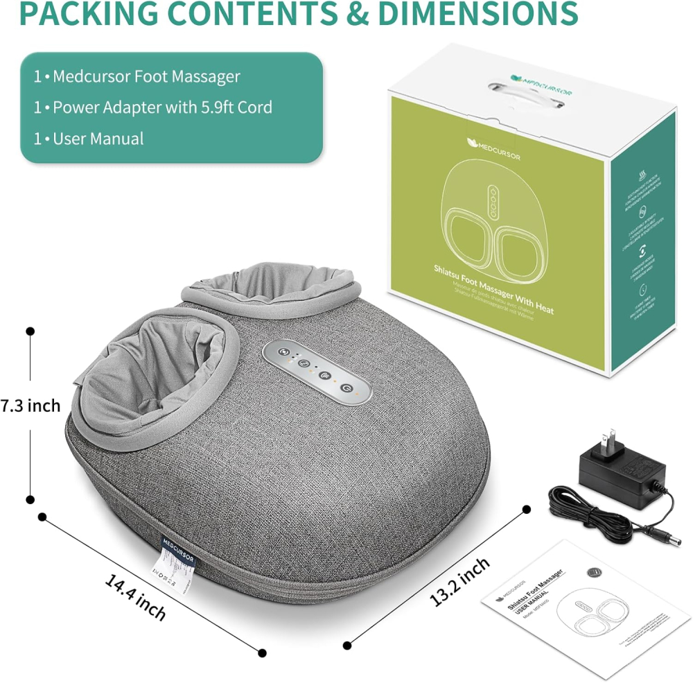 Aparat de masaj picioare Medcursor A02-FM04, Masaj Shiatsu, caldura, compresie aer cu 2 niveluri, 3 moduri [7]