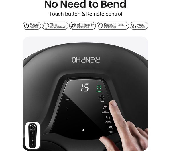 Aparat de masaj picioare Renpho RP-FM058R, Masaj Shiatsu, caldura, compresie aer cu 4 niveluri, temporizator, telecomanda [4]