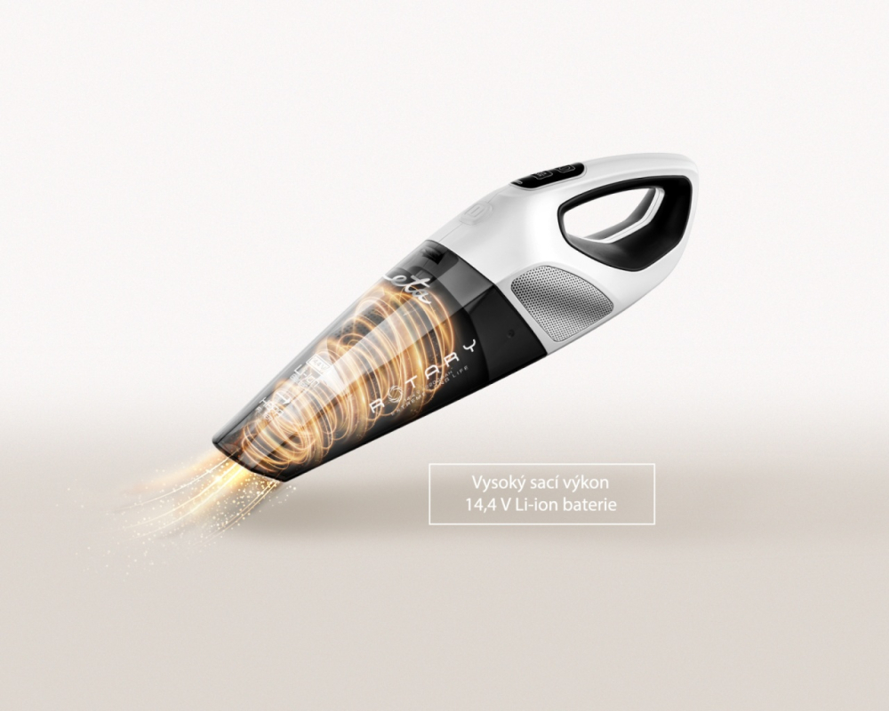 Aspirator de mana ETA Rotary 1425 90000, baterie Li-ion 14,4 V, perie turbo, gri-alb [7]