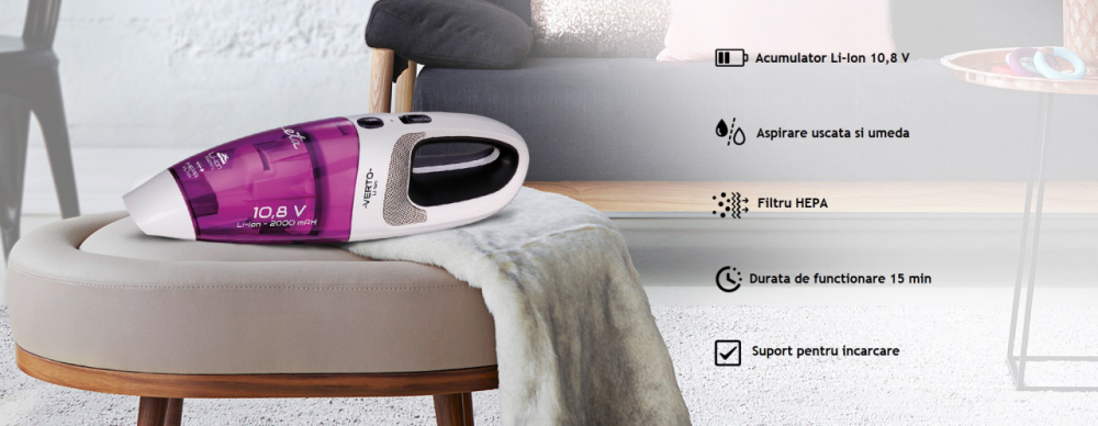 Aspirator de mana ETA VERTO 3442, 10.8 V Li-ion, aspirare umeda si uscata [10]