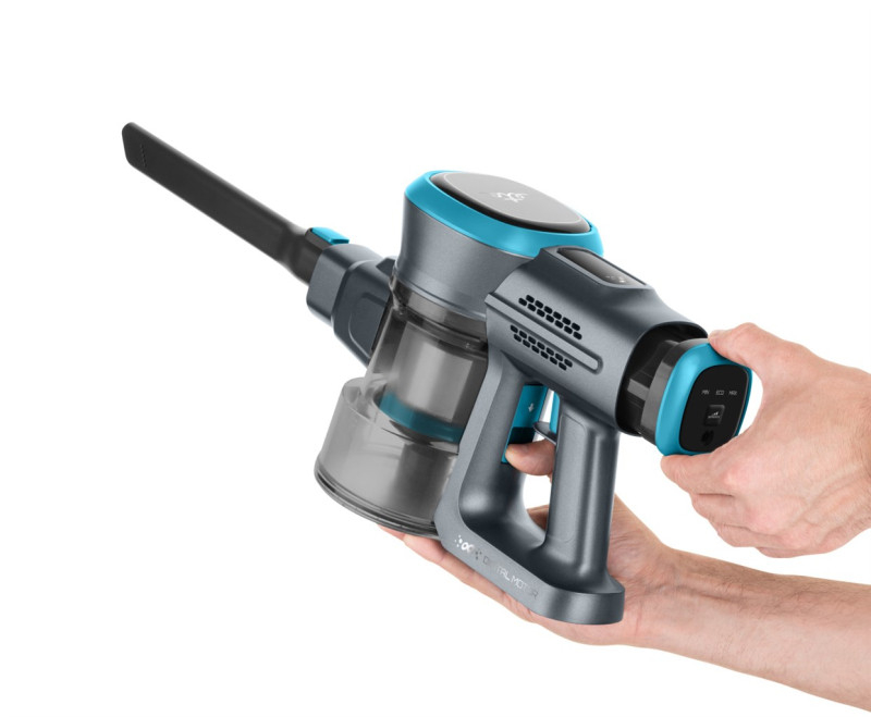 Aspirator vertical 2 in 1 ETA Fenix 1233 90000, baterie Li-Ion 25.2 V / 2200 mAh, recipient 0.6 l, gri cu albastru [9]