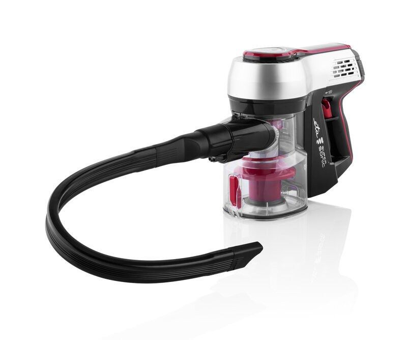 Aspirator vertical 2 in 1 fara fir ETA Elastic 2231, Li-ion 21.6 V, 0.45 l, tub flexibil, negru cu rosu [9]