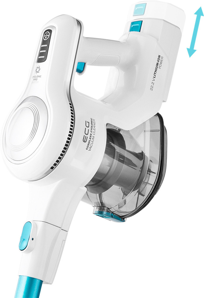 Aspirator vertical portabil 2in1 ECG VT 3620 Jean, 130 W, baterie Li-Ion 22.2 V, recipient 1.2 L, alb cu albastru [6]