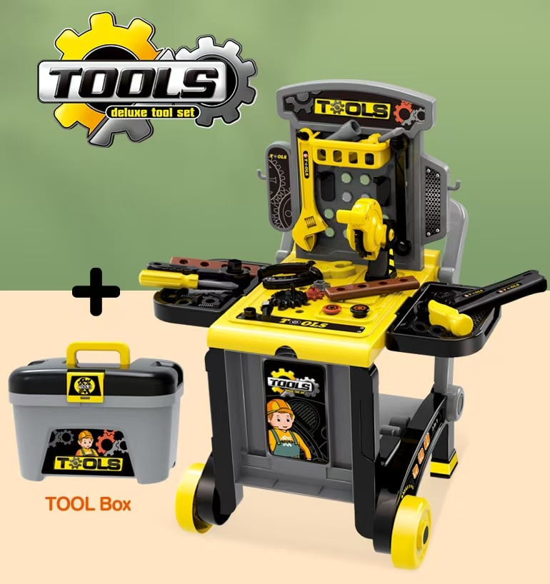 Banc de lucru jucarie Rovo 928, cu unelte si accesorii, 45 piese [5]