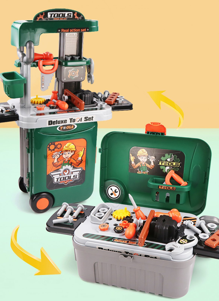 Banc de lucru jucarie Rovo 952, cu unelte si accesorii, 35 piese [6]