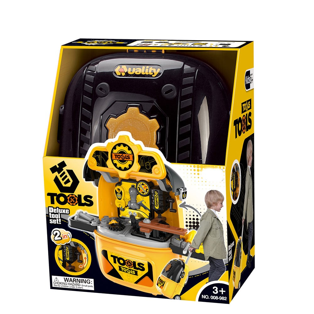 Banc de lucru jucarie Rovo 982, cu unelte si accesorii, 33 piese [3]