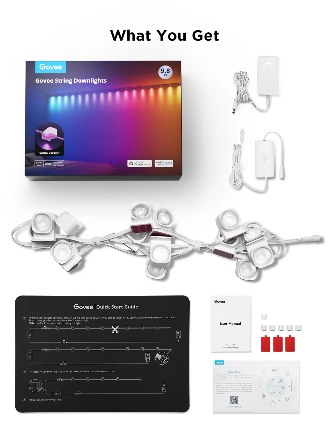 Banda cu Spoturi LED Govee RGBIC String Downlights, H608A, 5m, Wi-Fi, sincronizare muzica [7]