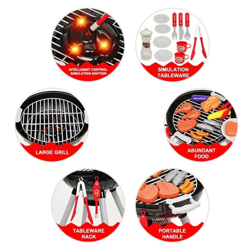 BBQ Grill Gratar jucarie Rovo 901A, lumini si sunete, 22 piese [5]