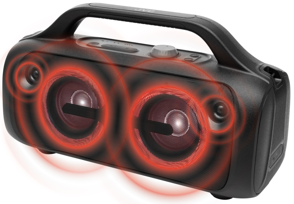 Boxa portabila JVC XS-E843B, 80W, Bluetooth 5.3, baterie Litiu-ion 3,7V/7200mAh, TWS, IPX5, efecte luminoase, negru [2]