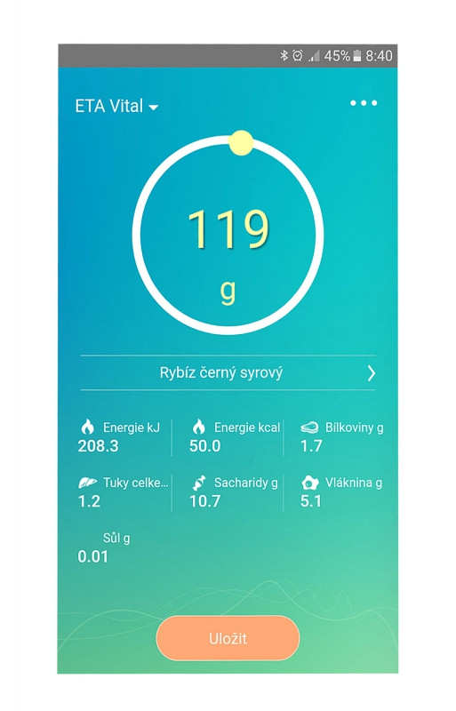 Cantar de bucatarie ETA Nutri Vital Smart 0790 90000, 5 Kg, precizie 1 g, tehnologie wireless , otel inoxidabil [5]