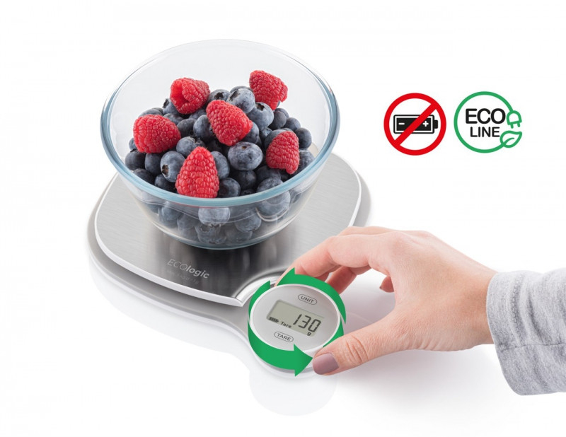Cantar digital de bucatarie ETA ECOlogic 4770 90000, nu necesita baterii, 5 Kg, TARA, otel inoxidabil [3]