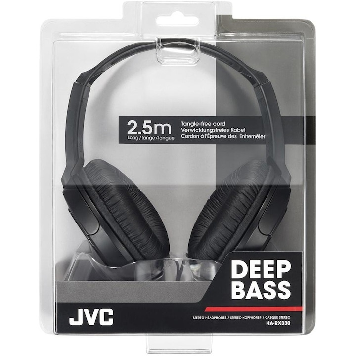 Casti audio JVC HA-RX330, Cu Fir, Over-Ear, negru [3]