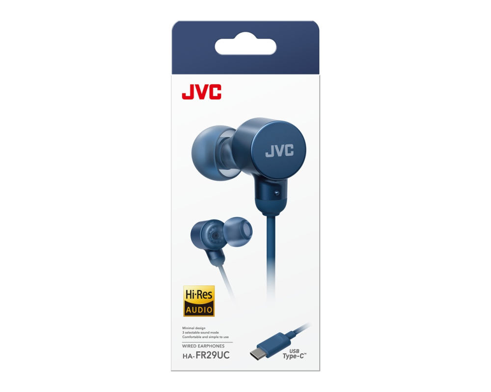 Casti JVC HA-FR29UC-A-U, Cu fir, In-Ear, Microfon, USB-C, Functie Mod Sunet, Husa, albastru [3]
