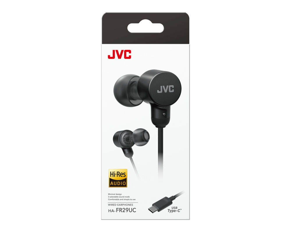 Casti JVC HA-FR29UC-B-U, Cu fir, In-Ear, Microfon, USB-C, Functie Mod Sunet, Husa, negru [2]