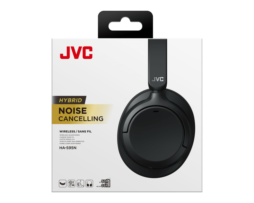 Casti Premium On Ear JVC HA-S95N-B-U, Wireless, Bluetooth, Hybrid Noise cancelling, Autonomie pana la 35 ore, Microfon, Negru [4]