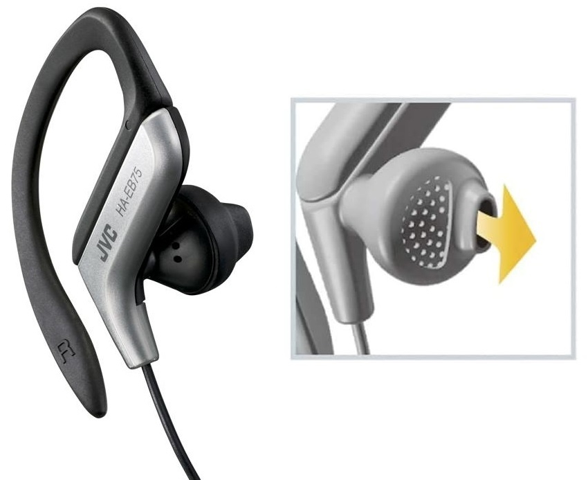 Casti sport JVC HA-EB75, Cu Fir, In-Ear, Confort si Stabilitate la Miscare, Argintiu [2]
