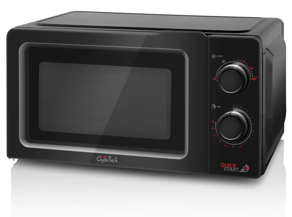 Cuptor cu microunde Gallet FMOM 205B negru, 700 W, 20 litri, 6 niveluri de putere, timer [2]