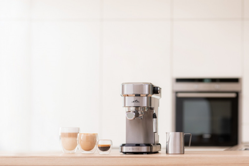 Espressor manual ETA Stretto 2180, 1350 W,0.75 L, dispozitiv spumare, 15 bar, otel inoxidabil [10]