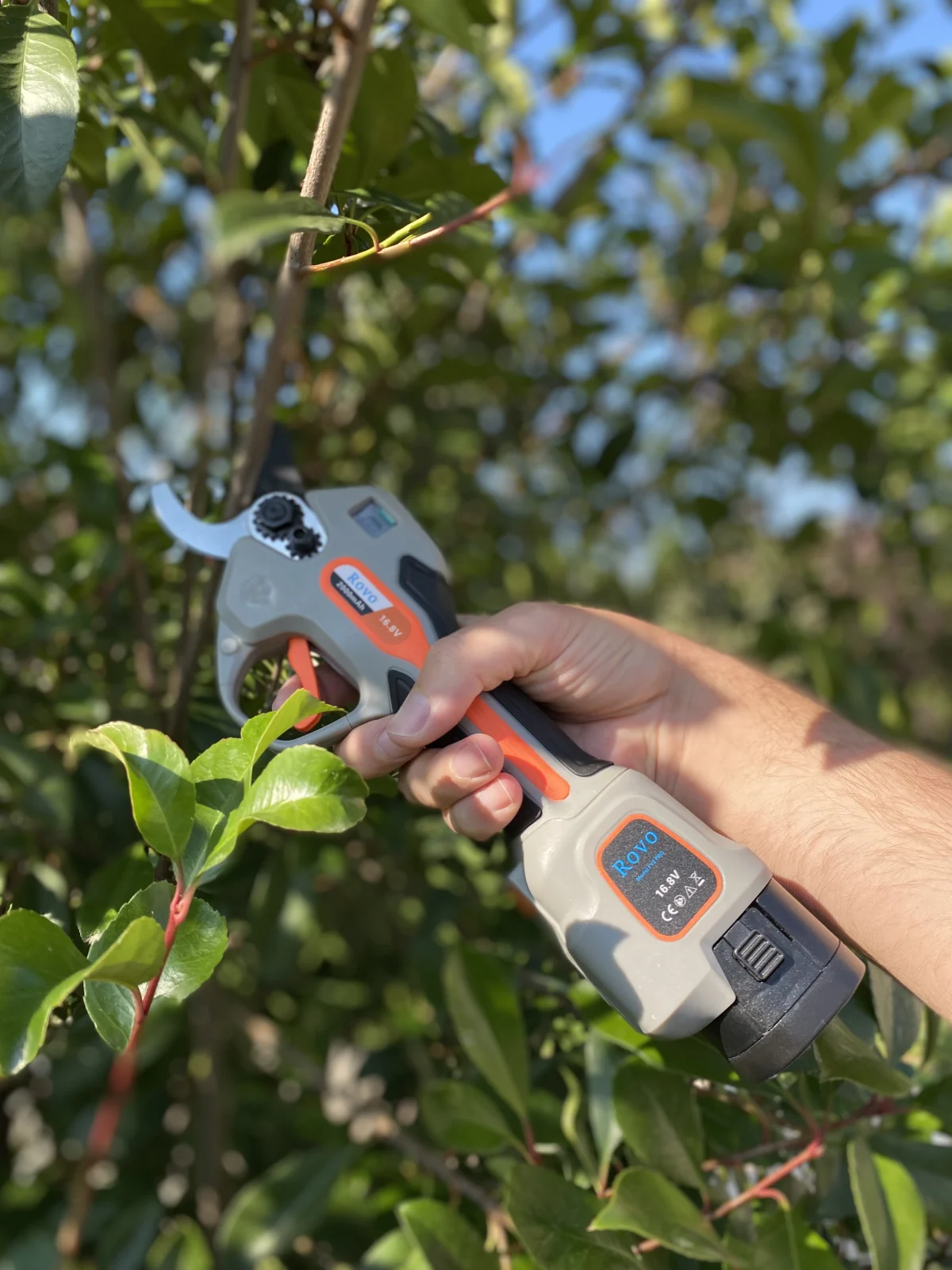 Foarfeca electrica pentru gradina Rovo FV2 PRO, motor brushless, 2 acumulatori 2000mAh, diametru 30mm, valiza de transport [6]